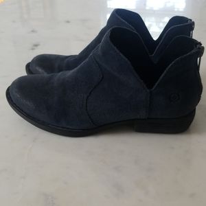 Dark Blue Leather Suede Born Booties Size 6